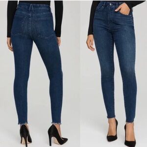 Good American Good Waist Raw Hem High Waist Skinny Jeans 10/30